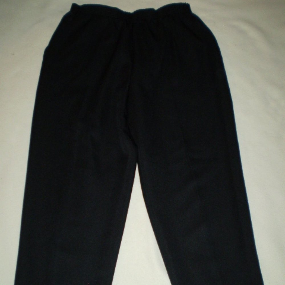 SIZE: 12P~PULL ON BLACK PANTS...ELASTIC WAIST~EXCELLENT CONDITION
